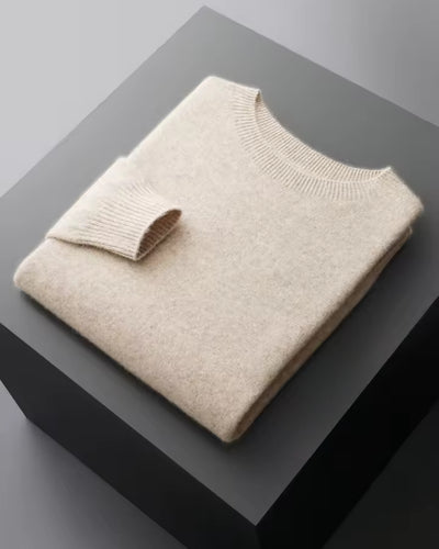 Merinowollen Thin Crewneck Sweater - Beige