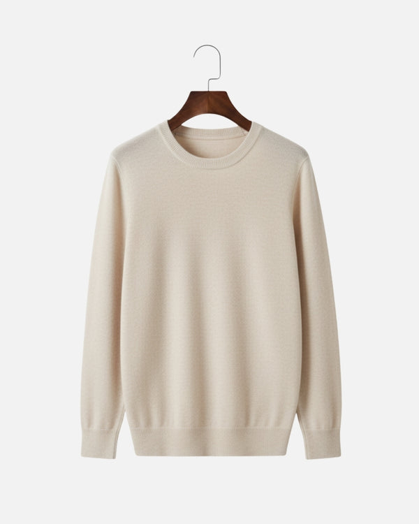 Merinowollen Thin Crewneck Sweater - Beige