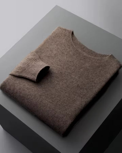 Merinowollen Thin Crewneck Sweater - Espresso