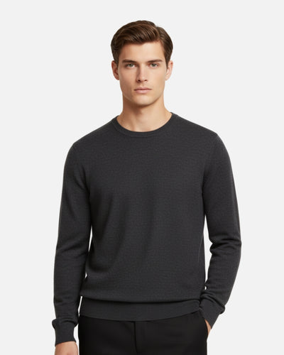 Merinowollen Thin Crewneck Sweater - Grafiet