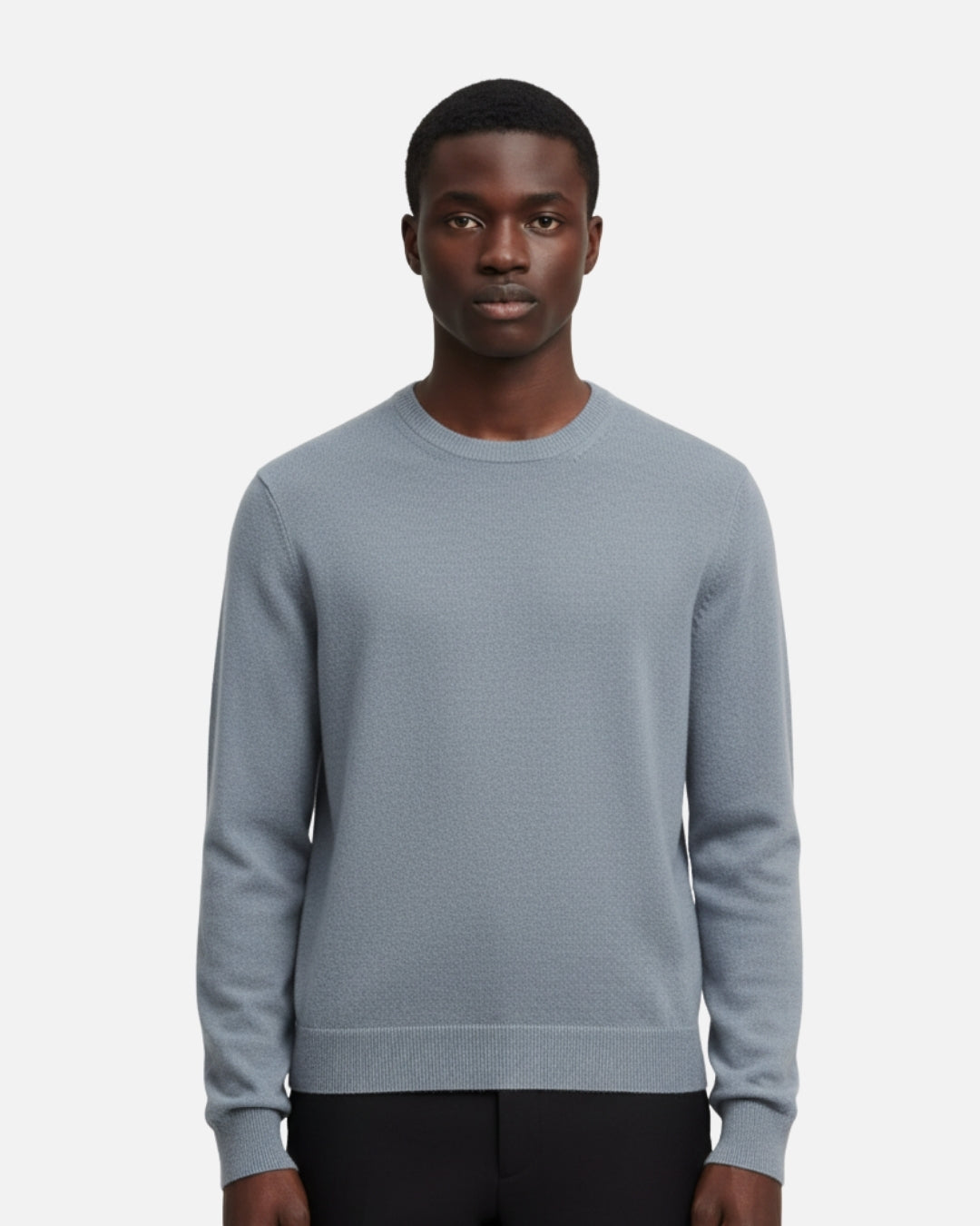 Merinowollen Thin Crewneck Sweater - Zeegrijs