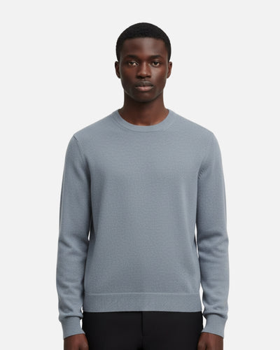 Merinowollen Thin Crewneck Sweater - Zeegrijs