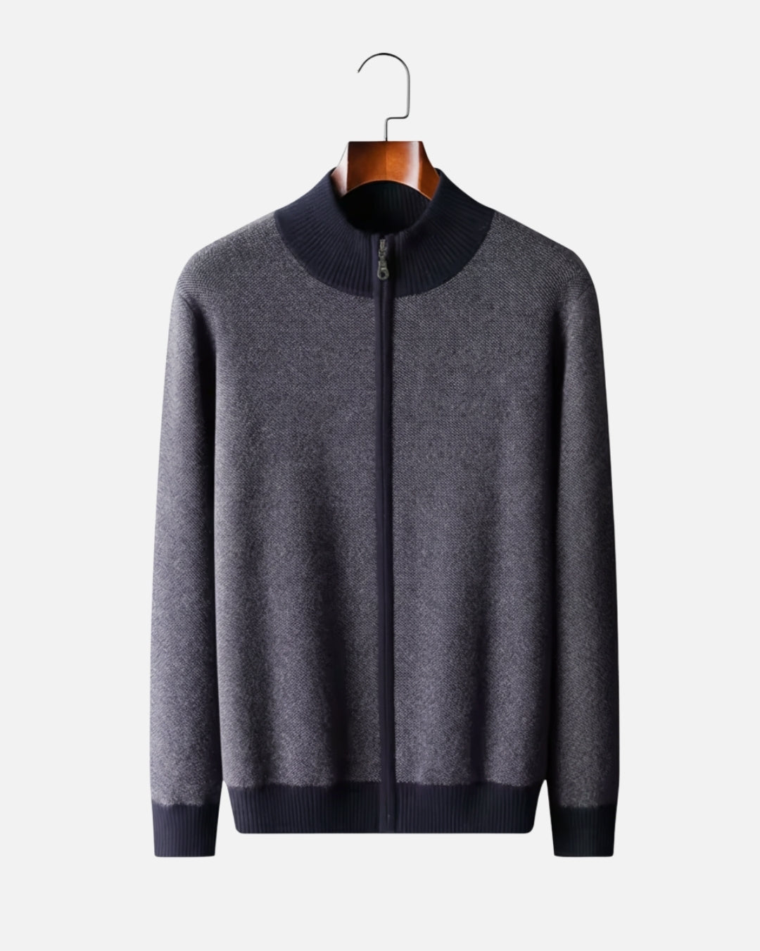 Kasjmierblend Sweater met Rits - Navy