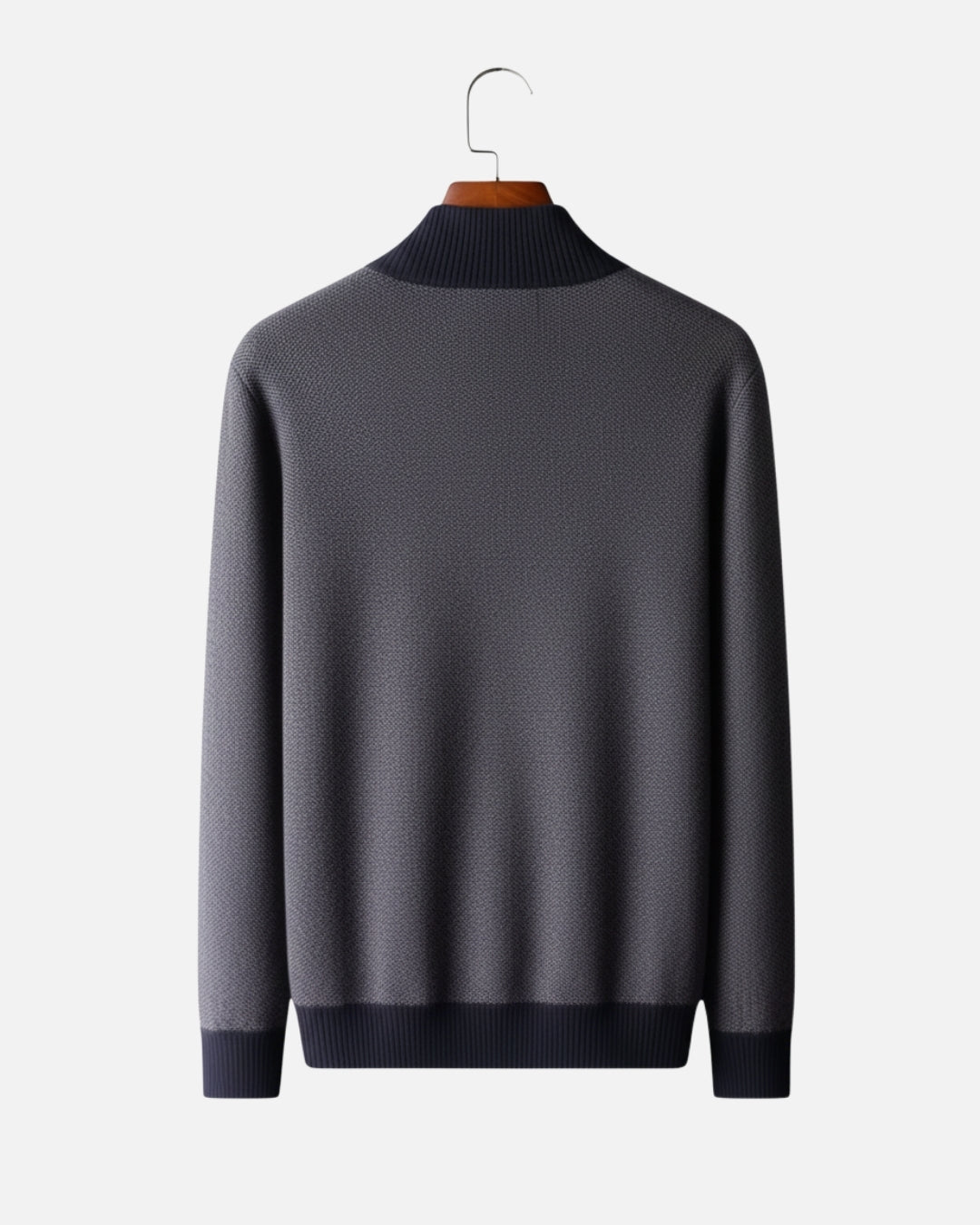 Kasjmierblend Sweater met Rits - Navy