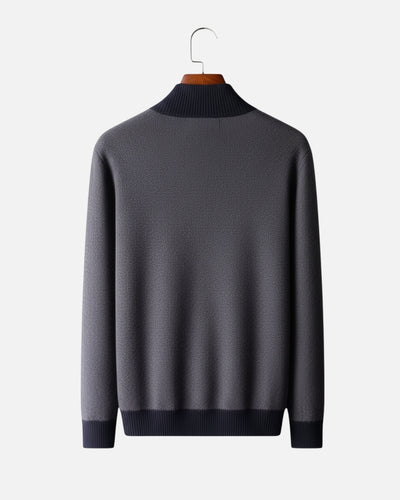 Kasjmierblend Sweater met Rits - Navy