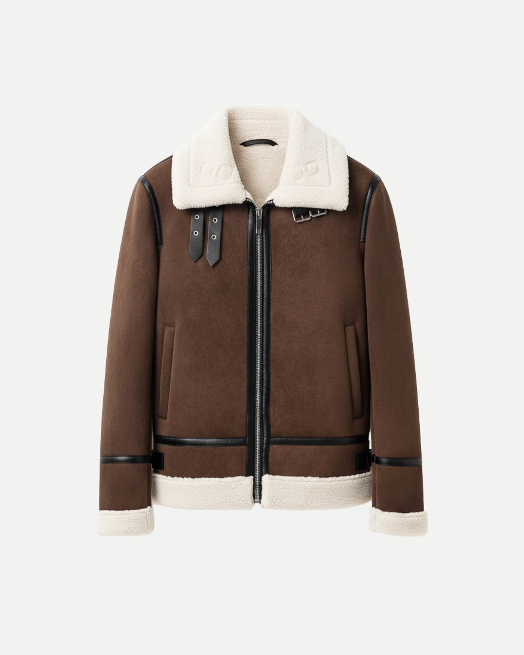 Suède Aviator Jas - Bruin