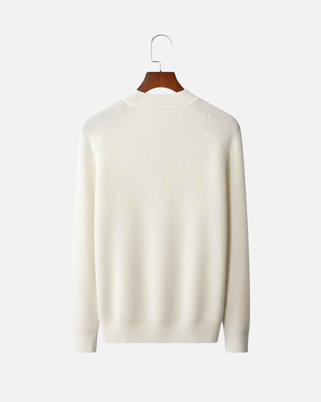 Kasjmierblend Button-Neck Sweater - Ivoor