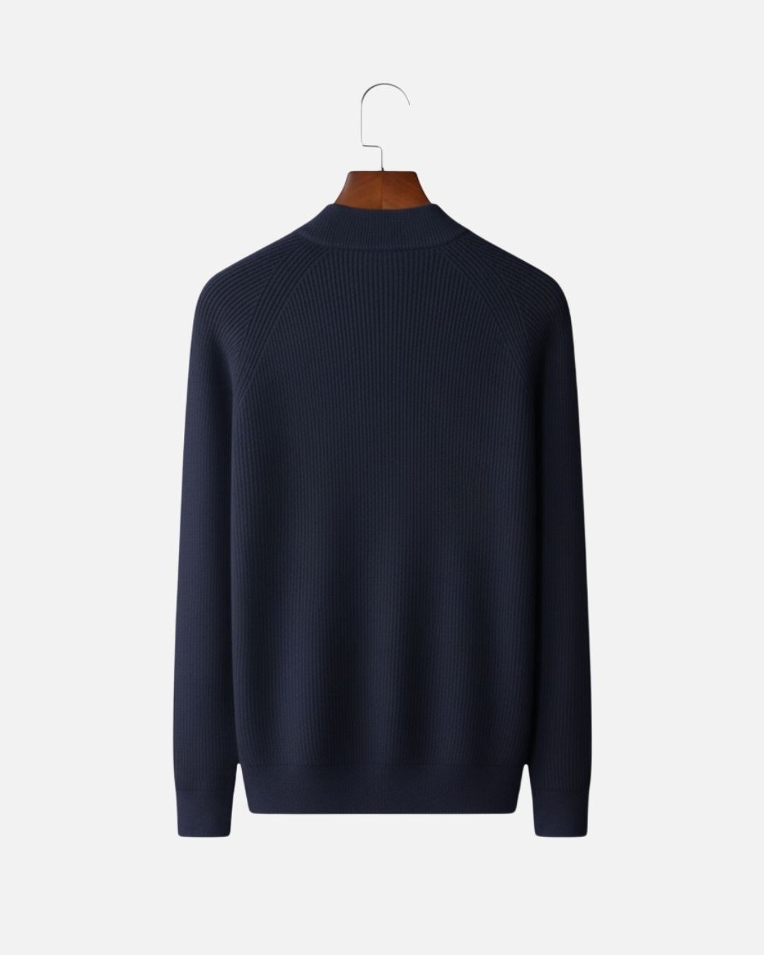 Kasjmierblend Button-Neck Sweater - Navy