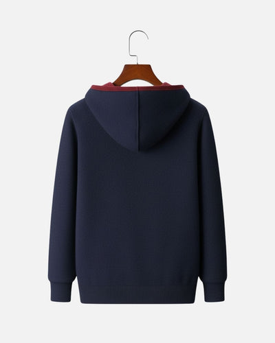 Kasjmierblend Full-Zip Hoodie Two-Tone - Navy