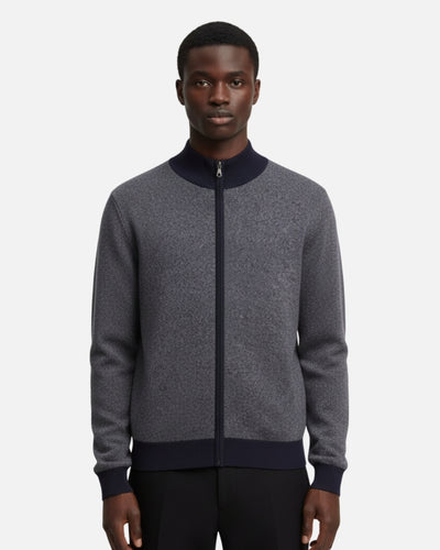 Kasjmierblend Sweater met Rits - Navy