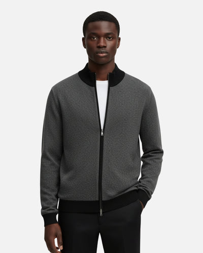 Kasjmierblend Sweater met Rits - Zwart