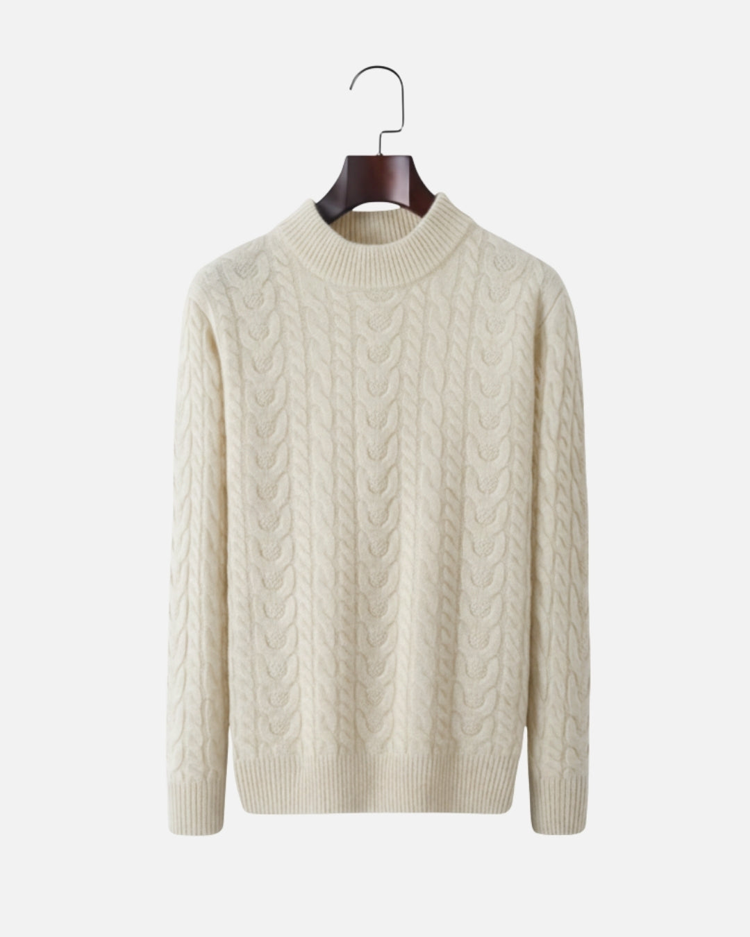 Merinowollen Cable Knit Trui - Beige