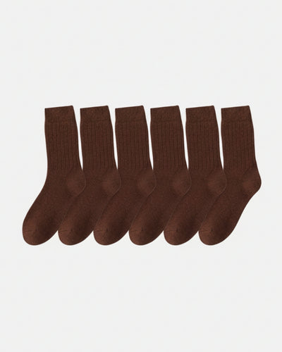 Merinowollen Rib Sokken - Espresso