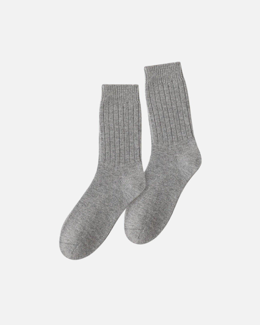 Merinowollen Rib Sokken - Grijs