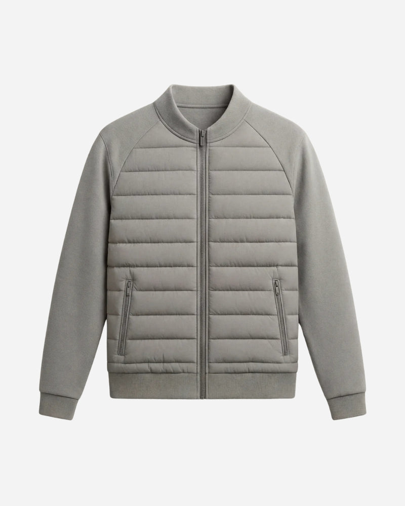 Quilted Wool Hybrid Jacket - Grey
